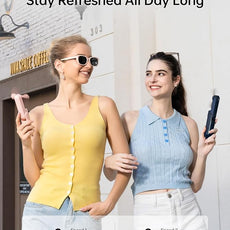 JISULIFE Handheld Mini Fan, 3 IN 1 USB Rechargeable Portable Fan [12-19 Working Hours] with Power Bank, Flashlight, Pocket Design for Travel/Summer/Concerts/Lash, Gifts for Women (Dark Blue)