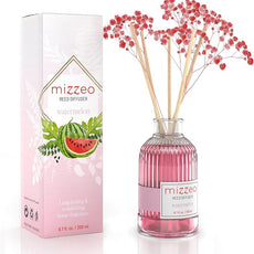 MIZZEO Reed Diffuser Set, Watermelon 6.76 fl oz Highly Scented Room Diffuser Home Fragrance Essential Oil Reed Flower Diffuser, House Bedroom Office Decor & Gifts