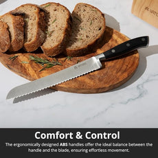 Yatoshi 15 Piece Black Knife Block Set - Pro Kitchen Knife Set Ultra Sharp High Carbon Stainless Steel with Ergonomic Handle