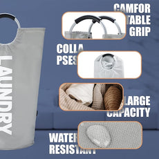 Caroeas 90L Laundry Basket (13 Colors), Waterproof Laundry Hamper, Laundry Bag with Padded Handles, Clothes Hamper, Collapsible Laundry Basket Easy Storage