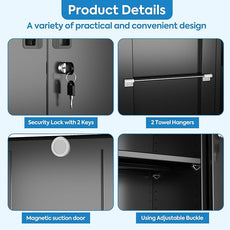 SUXXAN Broom Closet Storage Cabinet with Wheels 71.4