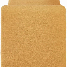 24KF Modern Upholstered Bed Bench Covered with Soft Boucle Teddy Fabric, Lovely Entryway Bench Ottoman with Armrest,5062-Yellow