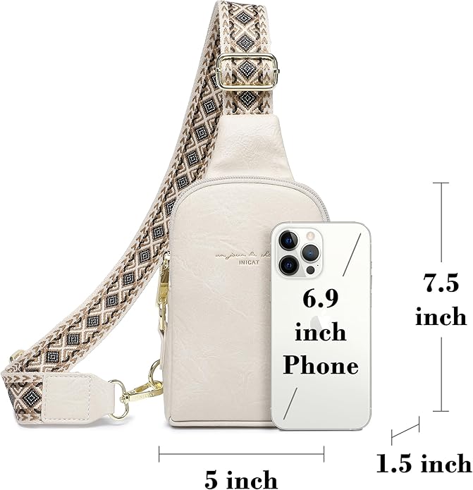 INICAT Travel Small Crossbody Sling Bags Women Cross Body Purses Passport Holder Vegan Leather Fanny Packs Birthday Gifts