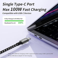 100W USB C Multi Charging Cable with E-Mark Chip, 3 in 1 USB C Fast Charging Cable, Universal Multiple Charger Cord with Type-C, Micro USB, IP Port for iPhone16/15/14/Cell Phones and More (2Pack 5FT)
