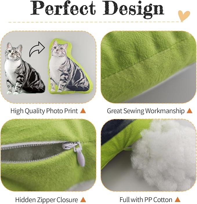 Custom Pillows with Picture, Personalized Face Body Pillow, Custom Pet Pillow Memorial Gifts, Personalized Christmas Valentine's Day Gifts for Women Men Couples (Custom Pillow)