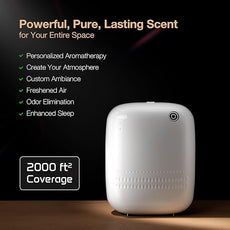 Smart Waterless Essential Oil Diffuser (400 mL Capacity) Starter Kit with 200mL Hotel Scent Fragrance Oils, Up to 2000 sq ft App Control Scent Air Machine with 12V1A Power Adapter, ANW Kit White