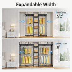 VIPEK X3 Expandable Heavy Duty Clothes Rack Adjustable from 5'2