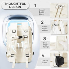 Vacuum Compression Backpack, Travel Vacuum Backpack with Electric Vacpack Pump, Flight Approved Carry On Personal Item Suitcase Luggage for Men Women, Beige, Small