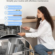 Feekaa Stainless Steel Humidifier Dishwasher Safe, 4L/1Gal Cool Mist Humidifiers for Bedroom, Easy Clean Humidifier Large Room, Humidifiers for Baby Nursery Living Room Office Plant, Black