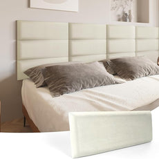 Art3d Peel and Stick Headboard for Full in Velvet Stone, Pack of 6 Panels Sized 9.84