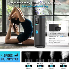 Humidifiers for Large Room Home Bedroom 2000 sq.ft. 17L/4.5Gal Large Humidifier with Extension Tube & 4 Speed Mist,Top Fill Wholehouse Humidifier with 360°Nozzle for Plant Commercial Greenhouse(Black)