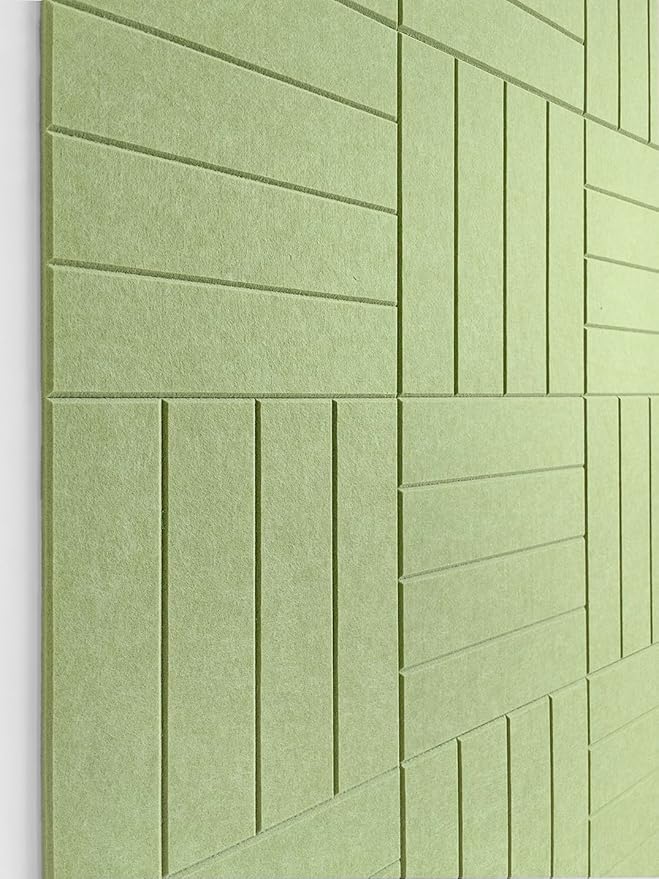 Felt Bulletin Board Tiles | Modern Cork Board Alternative | Large Cork Boards for Walls | Aesthetic Felt Wall Panels for Office & Home Decor | Pinboard & Photo Board (12-Pack) | Spring Green