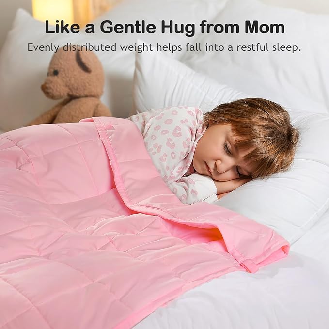 Kivik Weighted Blanket 5 lbs, Small Weighted Blanket 5 Pounds, Mini Heavy Blanket Throw, Breathable Cooling & Warm Blankets, Machine Washable, 36x48 Inches Pink