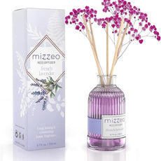 MIZZEO Reed Diffuser Set, French Lavender 6.76 fl oz Highly Scented Room Diffuser Home Fragrance Essential Oil Reed Flower Diffuser, House Bedroom Office Decor & Gifts