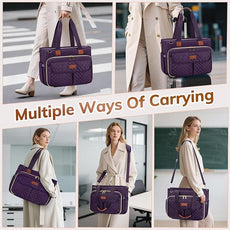 RAINSMORE Teacher Tote Bag for Women Work Bags 15.6 Inch Laptop Tote Bag with Large Cup Holder Nurse Bag Computer Handbag