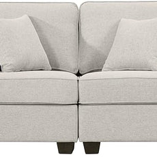 Legend Vansen Modular Sectional Sofa U Shaped Couch with Ottoman Modern Reversible Corner Sectional Couch for Living Room (Cream, 2+3 with Ottoman)