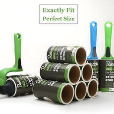 4.6 inch Lint Roller Refills Compatible with Evercare Giant Lint Rollers and T Handle Pet Hair Roller Extreme Stick 90 Sheets Each Refill Roll (Pack of 6, 540 Sheets Total)