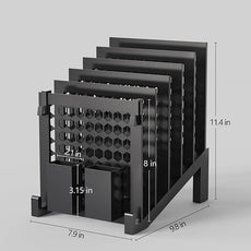 File Organizer for Desk with Storage Box & Hook, Inclined Desk File Organizer with 5-Section Vertical File Holder suitable for Home Office Document Organization（Black）