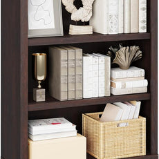 Rresyet 3 -Tier Bookcase and Book Shelf, 31” Wide Bookshelves, Wooden Bookcase Display Storage for Home Office, Living Room and Study Room (Cherry)