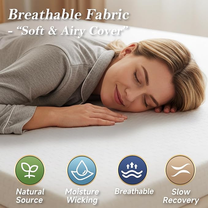 Tiita 3-Inch Mattress Topper Queen, Foam Mattress Topper, Removable Mattress Cover, Firm Bed Pad, High Density Foam Mattress Pad, Mattress Protector with 4-Corner Non-Slip Straps