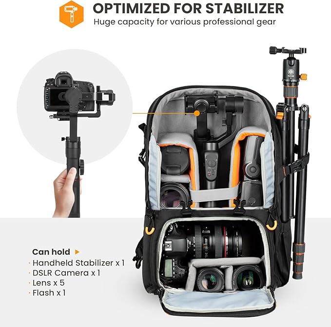 TARION 15L Camera Backpack Large Camera Bag with 15.6" Laptop Compartment & Side Access & Waterproof Raincover Outdoor Photography Hiking Travel Professional DSLR Backpack for Photographers(PBL)