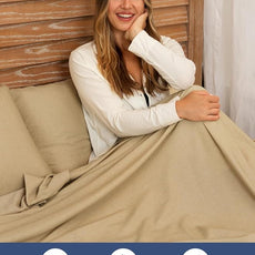 Extra Deep Pocket Cal King Sheets - 4 Piece Breathable & Cooling Bed Sheets - Hotel Luxury Bed Sheet Set - Soft, Wrinkle Free & Comfy - Easily Fits Extra Deep Mattresses - Heathered Tan Sheets Set