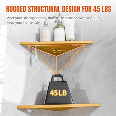 Shower Corner Shelf with Razor Hole,Modern Style Shower Caddy, Sturdy 304 Stainless Steel Shower Organizer,No Drilling Bathroom Corner Shelf for Tile Wall Gold 2 Pack-10
