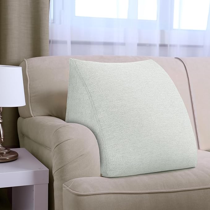 Wedge Pillow Headboard Reading Pillow Triangular Backrest Support Pillow for Sitting in Bed Positioning Support Pillow for Sofa Daybed Removable Cover