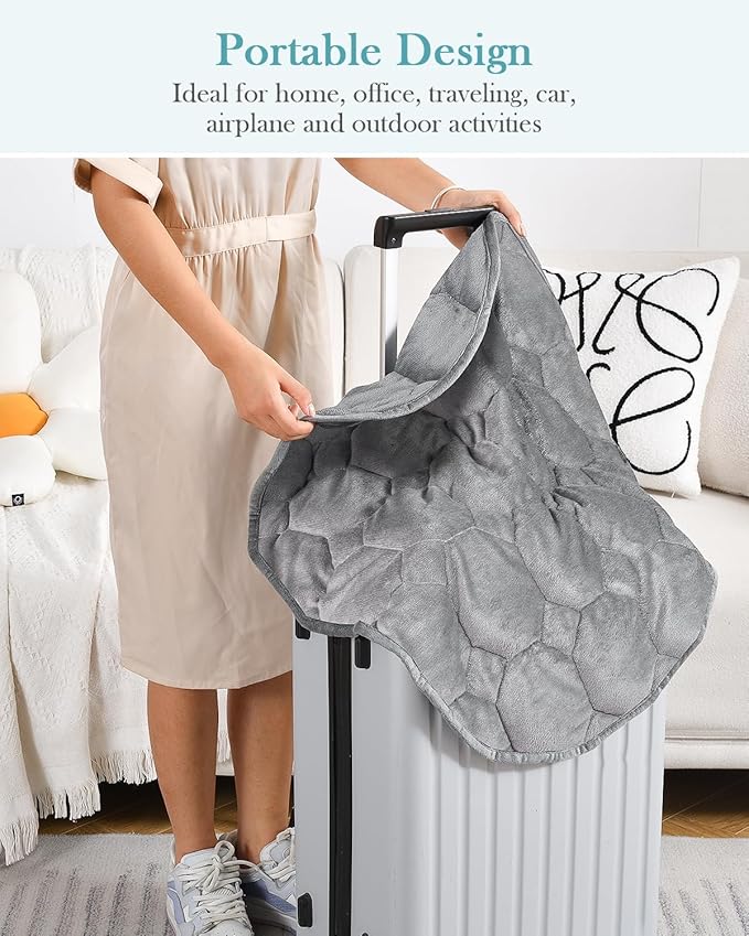 Topblan Weighted Lap Blanket Small Weighted Blanket Throw Grey 24x29 inches 5lbs, for Adults, Machine Washable, Skin Friendly, for Relaxation, for Calming, for Napping, All-Season Sleeping, Travel