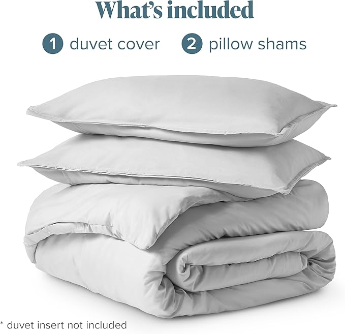 Bare Home Bedding Duvet Cover Full Size - Premium 1800 Super Soft Collection - Lightweight, Cooling - Soft Breathable Bedding Duvet Cover (Full, Cloud Grey)