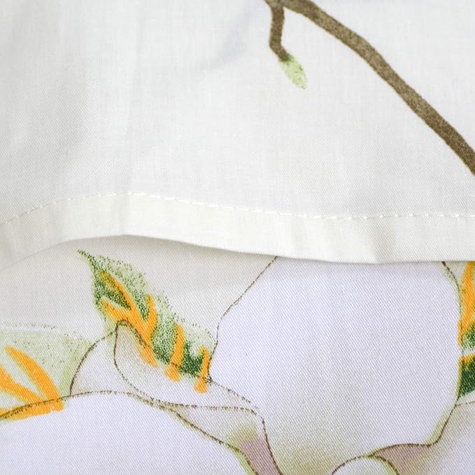 FADFAY White Floral Duvet Cover Set 100% Cotton Farmhouse Bedding with Hidden Zipper Closure 3 Pieces, 1duvet Cover & 2pillowcases,Twin Size