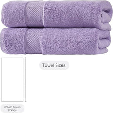 BAGNO MILANO Turkish Towels, Ultra Soft, Plush Luxury Turkih Cotton Bath Towels, Quick Dry Towel Set Made in Turkey (Lavender Purple, 2 Pcs Bath Towel Set)