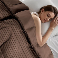 NEXHOME PRO Duvet Cover Full Size, Blue 3 Pieces Boho Tufted Duvet Cover Set, Soft and Lightweight Microfiber Comforter Cover Set for All Season(Dark Brown,80 x 90)-No Comforter