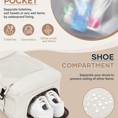 Vacuum Backpack Travel with Pump, Expandable Travel Backpack with Vacuum System, Vacuum Compression Bags Personal Item Carry On Suitcase Luggage Flight Approved Backpacks for Women Men, Beige