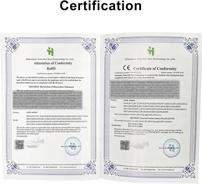 koxuyim Fire Resistant Storage Cabinet, Double Wall Steel Construction, Explosion Proof Storage Cabinet with Adjustable Shelf Meets Safety Standards (43" x 18" x 44")