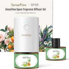 SF101 Waterless Ultrasonic Essential Oil Diffuser–100% Plant-Based,120-Day Natural Air Freshener & Aromatherapy Diffuser for Home,Hotel,Studio–Covers up to 100㎡-Clover Breeze