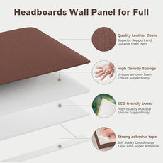 12-Piece Light Brown Linen Upholstered Headboard King Size, Wall Mounted Panel Set, Warm Fabric Headboard & Wall Decor for Bedroom