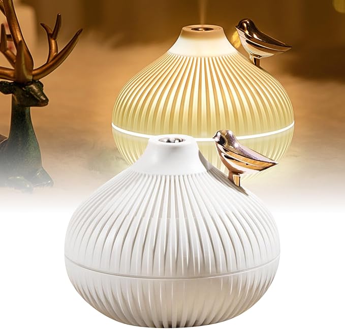 Cool Mist Humidifier, 300ml Bedside Humidifier with Dual Color Light uiet Humidifiers Diffuser Top Refill Water Humidifiers Rechargeable Room Humidifier for Bedroom