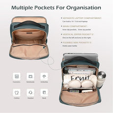 GOLF SUPAGS Stylish Laptop Backpack for Women Airline Approved Perfect for Work College and Travel Multi-Functional Casual Daypack Fits 15.6 Inch Notebook (Atrovirens)