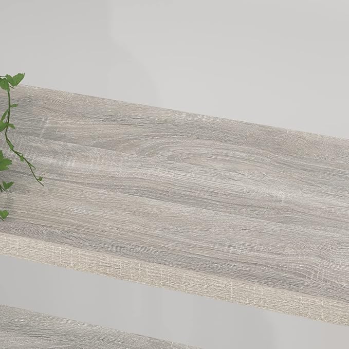 HSH 6 Tier Tall Bookshelf, Metal Wood Vertical Display Book Shelf, Industrial 6 Shelf Bookcases and Book Shelves Storage Rack, Large Open Book Case for Bedroom Living Room Office, Light Grey Oak