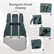 GOLF SUPAGS Stylish Laptop Backpack for Women Airline Approved Perfect for Work College and Travel Multi-Functional Casual Daypack Fits 15.6 Inch Notebook (Atrovirens)