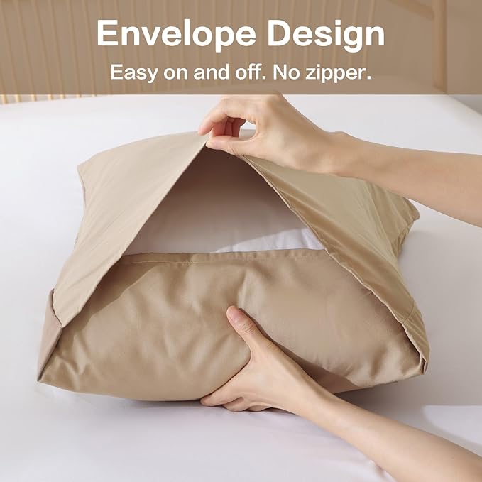 ROSGONIA Comforter Full Size for Girls Boys Teens Taupe Brown, 3pcs(1 Boho Tan Comforter & 2 Pillowcases), Lightweight Dorm Bedding All Season Bed Set