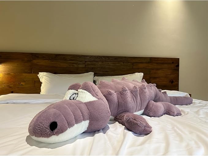 Hofun4U Alligator Plush Pillow, 46 inch Alligator Stuffed Animal, Home Decor Christmas Valentine’s Birthday Gift for Boys Girls Adults Kids (Purple)
