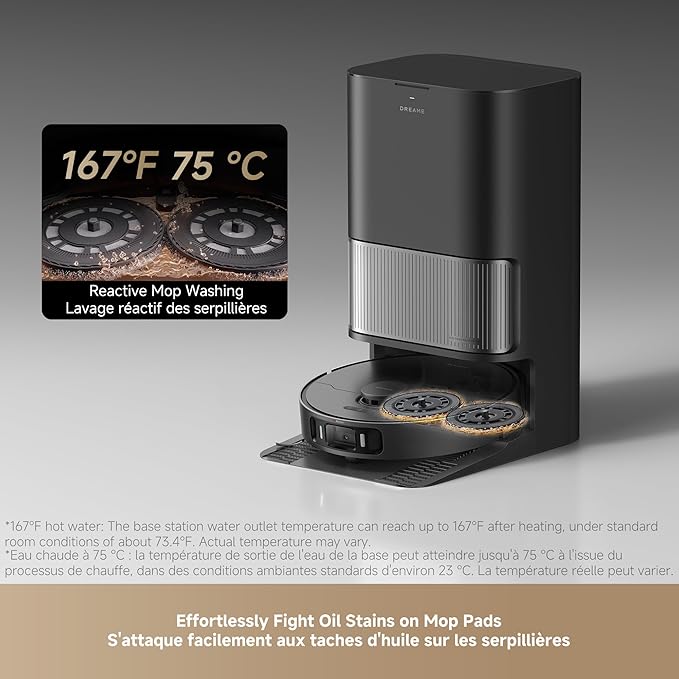 DREAME L40s Ultra AE Robot Vacuum and Mop Combo, 19,000Pa Suction, Self Emptying Dust Box, Flexible Mop & 167℉ Self Cleaning Washboard, Diverse Brush Selection, All-in-One Station, Auto Refill