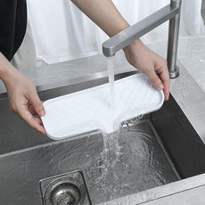 Silicone Bathroom Soap Dishes with Drain Spout-Bathroom and Kitchen Sink Organizer,Sponge Holder,Dish Soap Tray,Perfect for Dispenser,Scrubber,Bottle,Cup on Sink or Counter-White 12