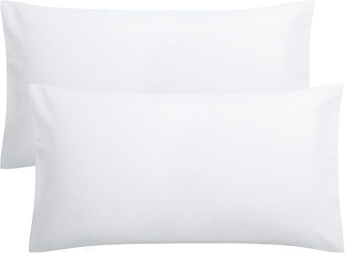 FLXXIE 2 Pack Microfiber King Pillow Cases, 1800 Super Soft Pillowcases with Envelope Closure, Wrinkle, Fade and Stain Resistant Pillow Covers, 20x36, White