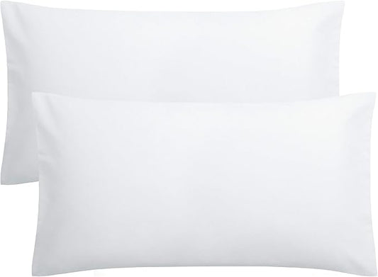 FLXXIE 2 Pack Microfiber King Pillow Cases, 1800 Super Soft Pillowcases with Envelope Closure, Wrinkle, Fade and Stain Resistant Pillow Covers, 20x36, White