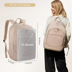 LOVEVOOK 17.3 Inch Laptop Backpack for Women - Work/Business Computer Backpack Purse, Large Capacity Casual Daypack, Travel Bag for Lawyer, Doctor, Teacher, Blush Pink