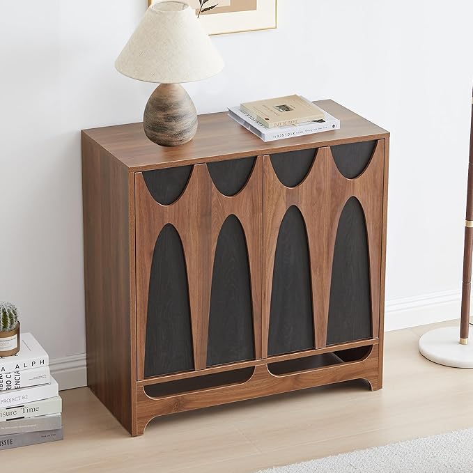 Sideboard Buffet Cabinet with Storage Set of 3, 94.5” Mid Century Modern Storage Cabinet with Adjustable Shelf and 6 Doors for Dining Room, Living Room,Entry