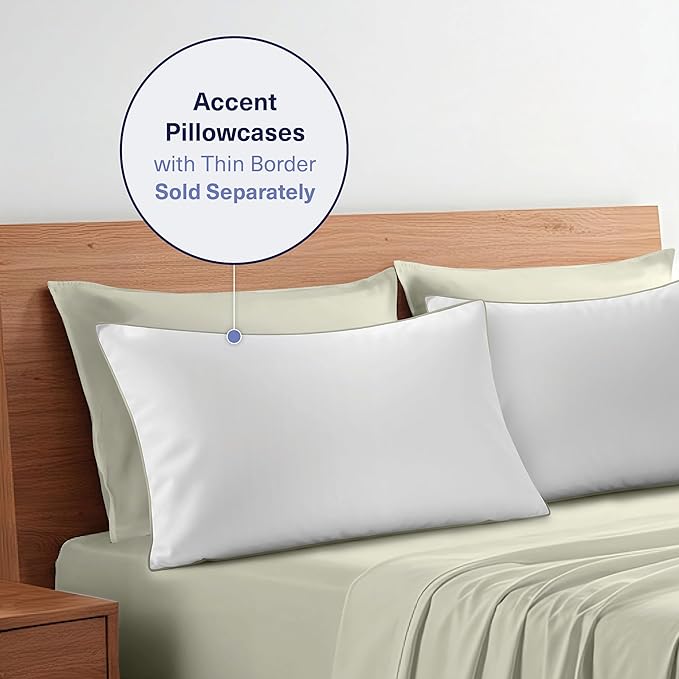 Kickoff Viscose Bamboo Sheets King Size 4-pc 100% Organic Bamboo Viscose Bed Cooling Sheets King Size Set Cool Bedding for hot Sleepers Sheet, Flat, Fitted, Pillowcases (Sage Green,K) KickoffHome